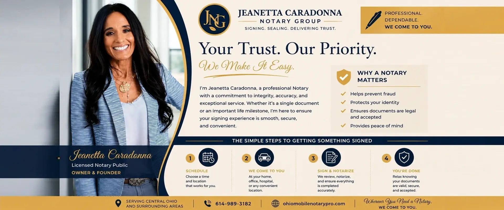 Jeanetta Caradonna, mobile notary public serving Central Ohio